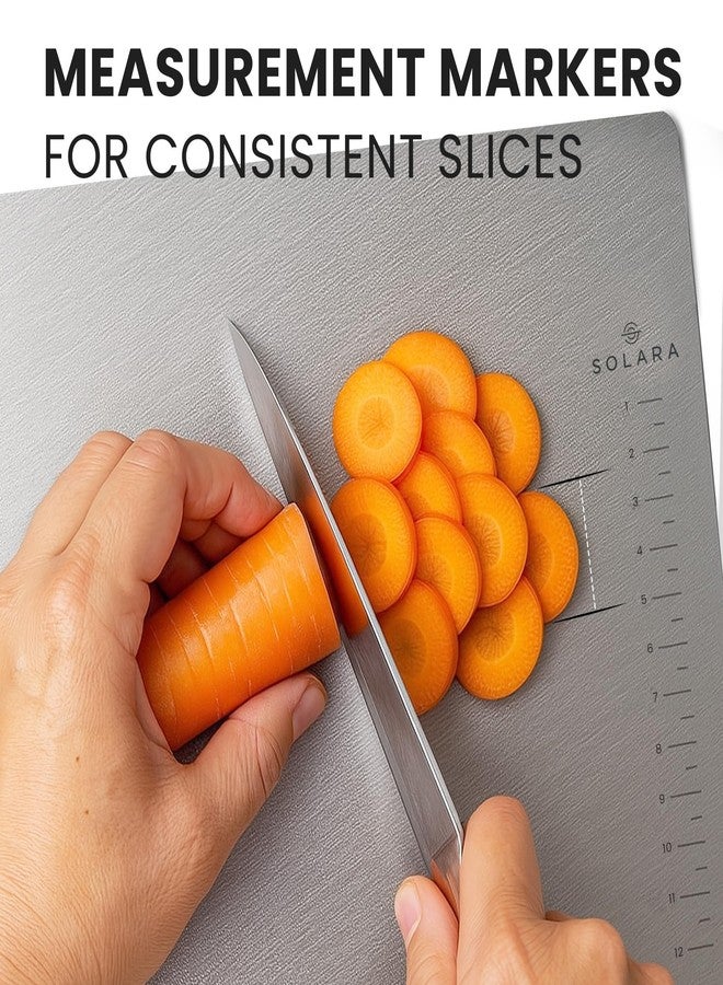 SOLARA Premium Stainless Steel Chopping Board Large for Kitchen, Durable Heavy Duty Steel Cutting Board for Vegetables, Fruits, Fish and Meat, Chopping Board for Kitchen (41 CM x 29) - Image 5